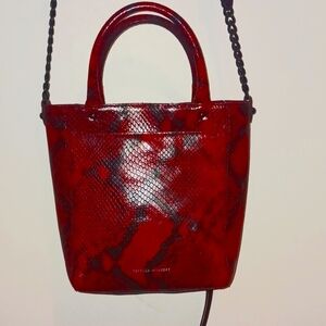 Rebecca Minkoff Red Snake Print Bag.Like new.